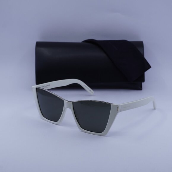 Saint Laurent SL369 KATE 003 Cat Eye Sunglasses - Ivory/Grey - Picture 7 of 10